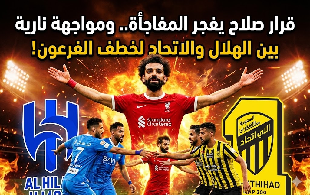 قرار صلاح يفجر المفاجأة.. ومواجهة نارية بين الهلال والاتحاد لخطف الفرعون!